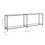 Tempered glass transparent console table 220x35x75.5 cm by , Side tables - Ref: Foro24-331710, Price: 130,41 €, Discount: %