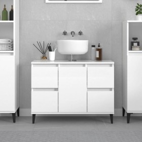 Sperrholz Waschbecken Schrank glänzend weiß 80x33x60cm von , Badezimmerwaschtische - Ref: Foro24-821278, Preis: 108,03 €, Rab...