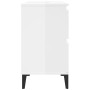 Armario de lavabo madera contrachapada blanco brillo 80x33x60cm de , Tocadores de baño - Ref: Foro24-821278, Precio: 111,47 €