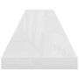 Glänzend weißes schwimmendes Wandregal aus MDF 120x23,5x3,8 cm von vidaXL, Regale und Regale - Ref: Foro24-323757, Preis: 32,...
