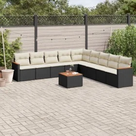 Garden sofa set 10 pieces with black synthetic rattan cushions by , Garden sets - Ref: Foro24-3258465, Price: 550,54 €, Disco...