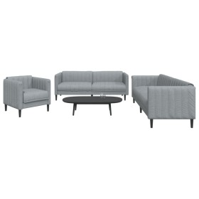3-piece light gray fabric sofa set by , Sofas - Ref: Foro24-3209229, Price: 644,77 €, Discount: %