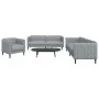 Juego de sofás 3 piezas tela gris claro de , Sofás - Ref: Foro24-3209229, Precio: 635,94 €, Descuento: %