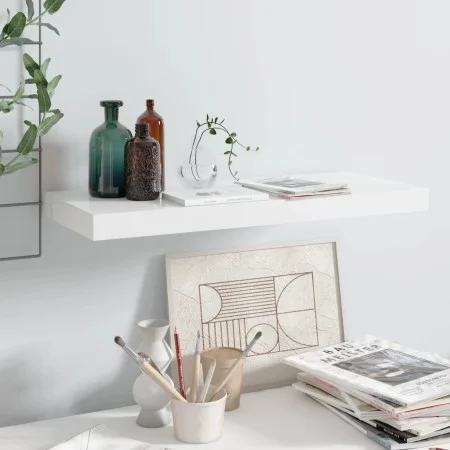 Bright white glossy MDF floating wall shelf 60x23.5x3.8 cm by vidaXL, Shelves and shelves - Ref: Foro24-323748, Price: 23,73 ...