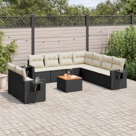 Garden sofa set 10 pieces with black synthetic rattan cushions by , Garden sets - Ref: Foro24-3256959, Price: 624,23 €, Disco...