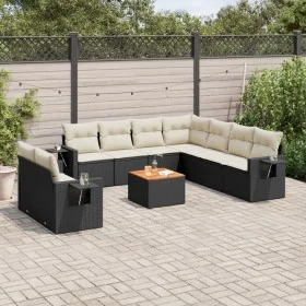 Garden sofa set 10 pieces with black synthetic rattan cushions by , Garden sets - Ref: Foro24-3256959, Price: 616,54 €, Disco...