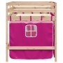 Hochbett für Kinder mit Vorhängen aus Pinienholz in Rosa, 90x200 cm. von , Betten und Lattenroste - Ref: Foro24-3283819, Prei...