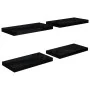 Floating wall shelf 4 pcs glossy black MDF 50x23x3.8 cm by vidaXL, Shelves and shelves - Ref: Foro24-323768, Price: 47,43 €, ...