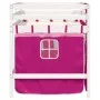 High bed for children with pink pine wood curtains 90x190 cm by , Beds and slatted bases - Ref: Foro24-3283831, Price: 204,26...