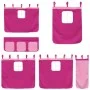High bed for children with pink pine wood curtains 90x190 cm by , Beds and slatted bases - Ref: Foro24-3283831, Price: 204,26...