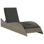 Tumbona con cojín ratán sintético gris 60x205x73 cm de , Tumbonas - Ref: Foro24-368280, Precio: 156,76 €, Descuento: %