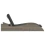 Synthetic rattan sun lounger with gray cushion 60x205x73 cm by , Loungers - Ref: Foro24-368280, Price: 156,60 €, Discount: %