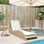 Sun lounger with beige synthetic rattan cushion 60x205x73 cm by , Loungers - Ref: Foro24-368282, Price: 169,46 €, Discount: %
