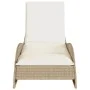 Sun lounger with beige synthetic rattan cushion 60x205x73 cm by , Loungers - Ref: Foro24-368282, Price: 165,77 €, Discount: %