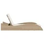 Sun lounger with beige synthetic rattan cushion 60x205x73 cm by , Loungers - Ref: Foro24-368282, Price: 165,77 €, Discount: %