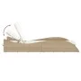 Sun lounger with beige synthetic rattan cushion 60x205x73 cm by , Loungers - Ref: Foro24-368282, Price: 165,77 €, Discount: %