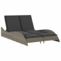 Synthetic rattan sun lounger with grey cushions 114x205x73 cm by , Loungers - Ref: Foro24-368289, Price: 314,85 €, Discount: %