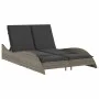 Synthetic rattan sun lounger with grey cushions 114x205x73 cm by , Loungers - Ref: Foro24-368289, Price: 293,24 €, Discount: %