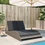 Synthetic rattan sun lounger with grey cushions 114x205x73 cm by , Loungers - Ref: Foro24-368289, Price: 293,24 €, Discount: %