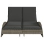 Synthetic rattan sun lounger with grey cushions 114x205x73 cm by , Loungers - Ref: Foro24-368289, Price: 314,85 €, Discount: %