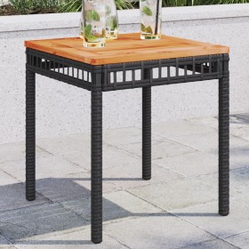 Synthetic rattan garden table with black acacia wood, 38x38x42 cm. by , Garden tables - Ref: Foro24-365864, Price: 36,12 €, D...