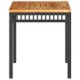 Synthetic rattan garden table with black acacia wood, 38x38x42 cm. by , Garden tables - Ref: Foro24-365864, Price: 35,47 €, D...