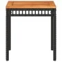 Synthetic rattan garden table with black acacia wood, 38x38x42 cm. by , Garden tables - Ref: Foro24-365864, Price: 35,47 €, D...