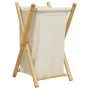 Cesto de la ropa sucia de bambú blanco crema 41,5x36x63,5 cm de , Cestas para ropa - Ref: Foro24-368034, Precio: 26,52 €, Des...