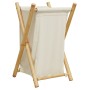 Weiß-cremefarbener Wäschekorb aus Bambus, 41,5x36x63,5 cm. von , Wäschekörbe - Ref: Foro24-368034, Preis: 26,93 €, Rabatt: %