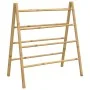 Double towel ladder with 4 bamboo steps 90x50x100 cm by , Towel racks - Ref: Foro24-368036, Price: 38,42 €, Discount: %