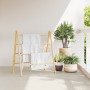Escalera toallero doble con 4 peldaños bambú 90x50x100 cm de , Toalleros - Ref: Foro24-368036, Precio: 39,03 €, Descuento: %