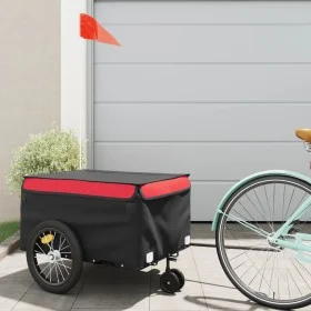 Remolque para bicicleta hierro negro y rojo 45 kg by , Bicycle trailers - Ref: Foro24-94104, Price: 97,22 €, Discount: %