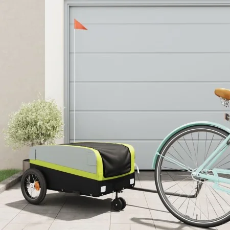 Remolque para bicicleta hierro negro y verde 30 kg by , Bicycle trailers - Ref: Foro24-94060, Price: 83,55 €, Discount: %