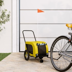 Remolque bicicleta mascotas hierro tela Oxford amarillo negro de , Cochecitos para mascotas - Ref: Foro24-94015, Precio: 109,...