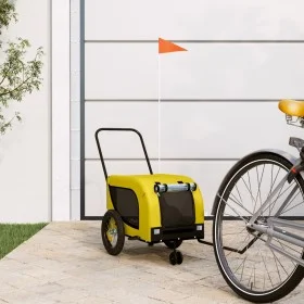 Remolque bicicleta mascotas hierro tela Oxford amarillo negro by , pet strollers - Ref: Foro24-94015, Price: 106,90 €, Discou...