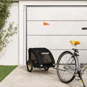 Remolque de bicicleta mascotas hierro tela Oxford negro by , pet strollers - Ref: Foro24-93968, Price: 104,44 €, Discount: %