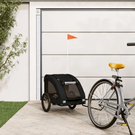 Remolque de bicicleta mascotas hierro tela Oxford negro by , pet strollers - Ref: Foro24-93968, Price: 104,45 €, Discount: %