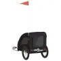 Remolque de bicicleta mascotas hierro tela Oxford negro by , pet strollers - Ref: Foro24-93968, Price: 104,45 €, Discount: %