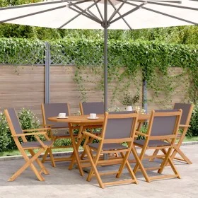 Garten-Essgruppe 7-teilig, Stoff Massivholz anthrazit von , Gartensets - Ref: Foro24-3281713, Preis: 462,50 €, Rabatt: %