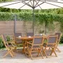 Set de comedor de jardín 7 pzas tela madera maciza antracita by , Garden sets - Ref: Foro24-3281713, Price: 461,24 €, Discoun...