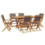 Set de comedor de jardín 7 pzas tela madera maciza antracita by , Garden sets - Ref: Foro24-3281713, Price: 461,24 €, Discoun...