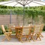 Set de comedor jardín 7 pzas polipropileno madera maciza beige de , Conjuntos de jardín - Ref: Foro24-3281711, Precio: 679,33...