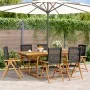 Set de comedor de jardín 7 pzas ratán PE madera acacia negro by , Garden sets - Ref: Foro24-3281730, Price: 748,47 €, Discoun...
