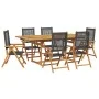 Set de comedor de jardín 7 pzas ratán PE madera acacia negro by , Garden sets - Ref: Foro24-3281730, Price: 748,47 €, Discoun...