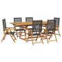 Set de comedor de jardín 7 pzas ratán PE madera acacia negro by , Garden sets - Ref: Foro24-3281730, Price: 809,57 €, Discoun...