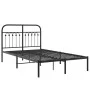 Bed frame with black metal headboard 120x190 cm by , Beds and slatted bases - Ref: Foro24-376597, Price: 92,38 €, Discount: %