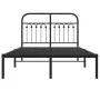 Bed frame with black metal headboard 120x190 cm by , Beds and slatted bases - Ref: Foro24-376597, Price: 92,38 €, Discount: %