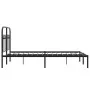 Bed frame with black metal headboard 120x190 cm by , Beds and slatted bases - Ref: Foro24-376597, Price: 92,38 €, Discount: %