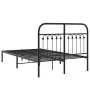 Bed frame with black metal headboard 120x190 cm by , Beds and slatted bases - Ref: Foro24-376597, Price: 92,38 €, Discount: %