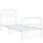 Metal bed frame with white headboard and footboard 80x200 cm by , Beds and slatted bases - Ref: Foro24-376658, Price: 90,62 €...